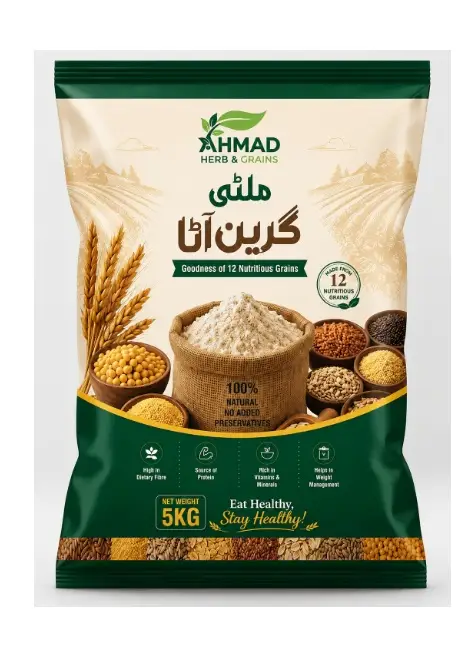 Ahmad Herb & Grains Multi Grain Atta - 12 Nutritious Grains Flour (5KG)